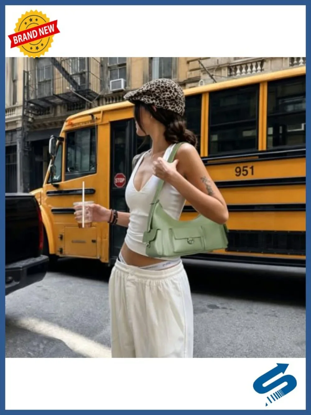 Y2K Cargo Slouchy Shoulder Bag Multi Pocket PU Utility Tote Handbag Adjustable